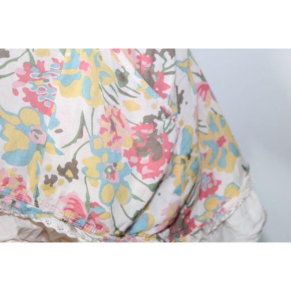 Free People Pintuck Ruffle Sheer Floral Sleeveless Swing Tunic Top Pockets Small - Picture 13 of 16